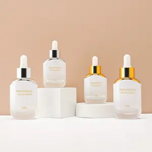 Leerer Hautpflege-Verpackungs behälter 30ml Serum flasche 15ml Gold Schulter hülle Hautpflege-Kosmetik verpackungs behälter