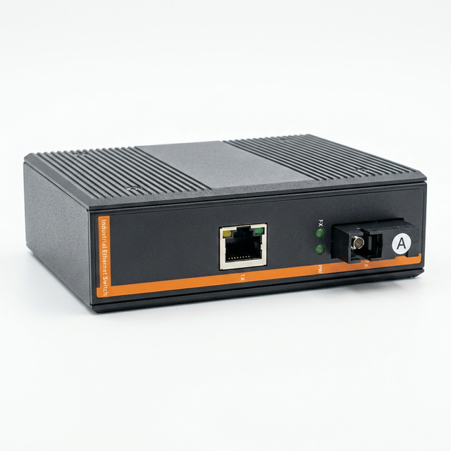 Industrial Grade Gigabit Ethernet Switch with 1 Optical Fiber +1 RJ45 Port FTTH Use DIN Rail Mount