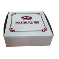Boîte à gâteau jetable personnalisée imprimée avec dorure à chaud, pelliculage mat, gaufrage et effets de brillance, conception de boîte plate sans colle