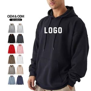 เสื้อฮู้ดดี้สั่งทำโลโก้ขายส่ง ผ้าเทอร์รี่คอตตอน 320GSM สไตล์ลำลอง โอเวอร์ไซส์ พิมพ์ลายโลโก้ หนักแน่น ปักลาย ยูนิเซ็กส์ เสื้อฮู้ดผู้ชาย สตรีทแฟชั่น - Product Image 2