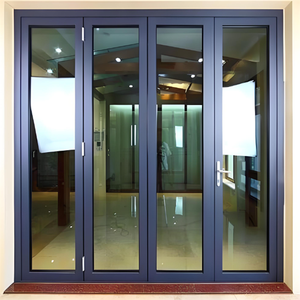 Porte pliante en aluminium à rupture de pont <span class=keywords><strong>thermique</strong></span> robuste, double <span class=keywords><strong>vitrage</strong></span> <span class=keywords><strong>isolant</strong></span>, porte patio bi-pliante pour villa - Product Image 3
