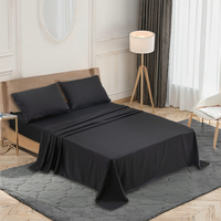 Taie d'oreiller en polyester personnalisée, taie d'oreiller design, taie d'oreiller, double face, noir, couleur unie, fournisseur d'ensembles de draps de lit personnalisés