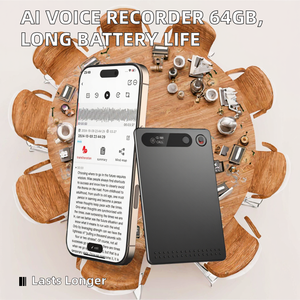 Enregistreur vocal IA professionnel d'usine d'origine 64 Go MP3 en alliage d'aluminium pour la transcription de notes de réunion, longue autonomie, appareil portable - Product Image 2