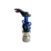 Vanne papillon à commande manuelle avec sortie sanitaire Tri-Clamp, fonte ductile, EPDM