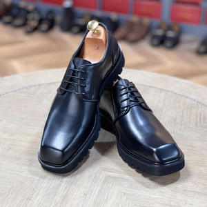 Zapatos formales italianos de punta cuadrada para hombre, hechos a mano con lujo y alta calidad, zapatos de vestir y Oxfords de cuero para hombre para fiestas y eventos sociales. - Product Image 4