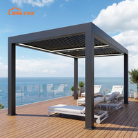 Pergola motorisée en aluminium à lames orientables, imperméable, pare-soleil automatique pour jardin, villa, usage commercial