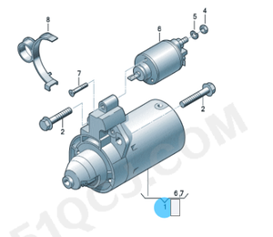 06B 911 023 B มอเตอร์สตาร์ทรถใช้ได้กับรถ <span class=keywords><strong>Audi</strong></span> A6 C6/เปิดประทุน <span class=keywords><strong>A4</strong></span>-คุณภาพสูง & ประสิทธิภาพที่เชื่อถือได้ - Product Image 3