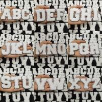 Écusson initial en chenille avec lettres pailletées blanches Écusson alphabet A-Z doré pour sacs de vêtements pour enfants