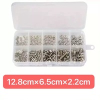 Kit d'assortiment de vis à tête ronde métriques nickelées, 320 pièces, M2/M2.5/M3/M4/M5, ensemble de fixation combiné, boîte de rangement