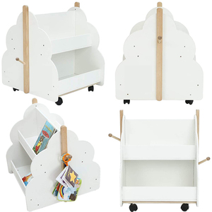 Librería de madera blanca para niños de 1 a 5 años Gabinete infantil para exhibir <span class=keywords><strong>libros</strong></span> pequeños Estantería para niños - Product Image 3