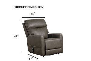 Sillón Individual Ajustable de Cuero con Reclinación Ergonómica y Suave para Sala de Estar - Diseño Moderno - Product Image 3