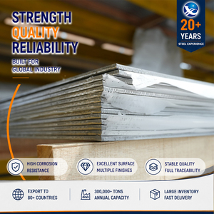 Lámina de Acero Inoxidable 316L 321 Pulverizada con Perlas de 2.0mm 1250mm 4'x10' con Certificación ASTM A240 para Construcción - Product Image 1