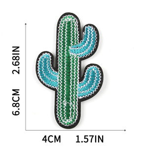 Toppa Ricamata a Forma di Cactus, Distintivo Floreale di Piante Succulente del Deserto, Applicazione Termoadesiva per Abbigliamento Estivo, Borse, Decorazioni Fai-<span class=keywords><strong>da</strong></span>-te a Tema Natura - Product Image 6