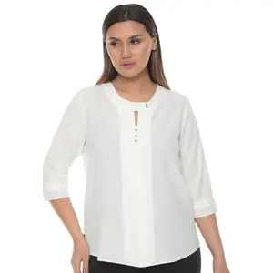 Blusa casual chique para mulheres, plus size, moda feminina, casual, blusa branca, para escritório, alta qualidade, melhor preço a partir de fabricante