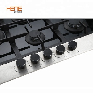 Electrodoméstico de Cocina, Vidrio Templado, 5 Quemadores, Estufa de Gas Integrada con Soporte para Sartenes de Hierro Fundido - Product Image 3