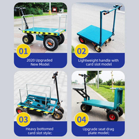 Carro eléctrico plegable portátil, camión, remolque de superficie plana, elevador, acero duradero, materiales de madera, carga de 500kg, almacenamiento de compras
