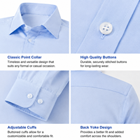 Chemise habillée unisexe à manches longues en popeline, col rabattu, boutonnée, infroissable et respirante, idéale pour l'été