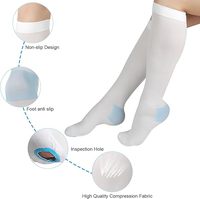Chaussettes de compression anti-embolie unisexe de haute qualité, hauteur genou, 15-20 mmHg, niveau moyen, avec logo personnalisé