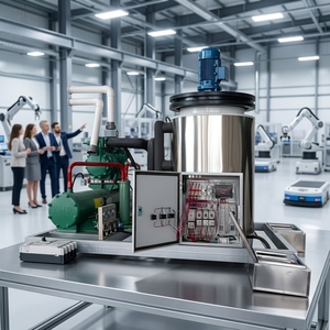Máquina Industrial de Fabricación de Hielo en Tubo Refrigerada por Agua, Control PLC, Equipo de Hielo en Tubo Transparente para Procesamiento de Alimentos y Cadena de Frío - Product Image 1