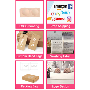 Respirant sans trace haut petit soutien-gorge S M L XL froncé soutien-gorge sans bretelles sans couture pour femmes avec bretelles détachables transparentes - Product Image 6