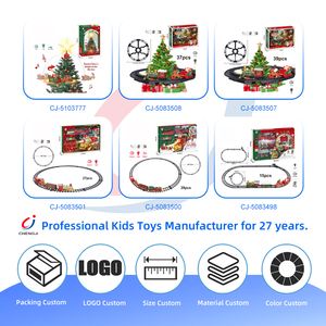 Chengji Série Noël - Jouets de train rétro à vapeur, train populaire à propulsion électrique, jouet de piste de train avec musique et lumière - Product Image 4