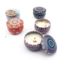 Lilin Aroma Bunga Kering Berbahan Lilin Kedelai Gaya Retro Aroma Floral Hadiah Pernikahan Ulang Tahun Kemasan Kotak Kaleng Hadiah