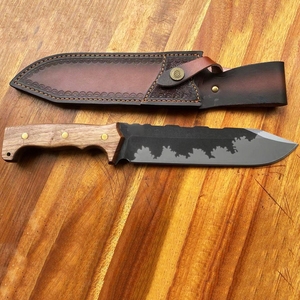 มีดต่อสู้ทางยุทธวิธี ML C8 คุณภาพสูง ปรับแต่งได้ ใบมีดสแตนเลส DIY ปลอกพลาสติก OEM ด้ามไม้ ปลายหยดน้ำ EDC - Product Image 3