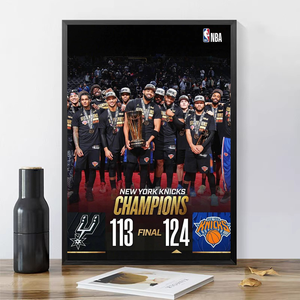 Affiche de basket-ball des Knicks Champion de <span class=keywords><strong>New</strong></span> <span class=keywords><strong>York</strong></span> 2026 pour la décoration de chambre et de dortoir, Art mural MVP pour fans de sport avec <span class=keywords><strong>cadre</strong></span> commémoratif - Product Image 6