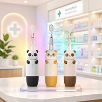 Brosse à dents sonique pour enfants imperméable en gros, 3 modes, vibrante, utilisation domestique, brosse à dents électrique intelligente avec lumière LED, animal mignon