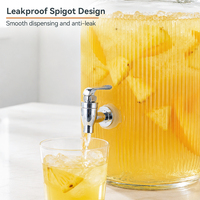 Distributeur de boissons en verre de luxe 4L ensembles distributeur de boissons d'eau de jus de robinet d'acier inoxydable pour l'extérieur, parties