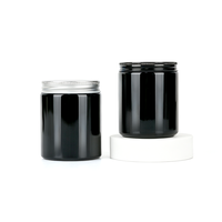 Pot en verre noir anti-UV de 230 ml et 250 ml avec couvercle à vis en aluminium, conteneur en verre à large ouverture pour le stockage de cosmétiques et de compléments alimentaires