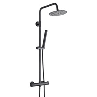 Ensemble robinet de douche thermostatique, noir, pour la salle de bains