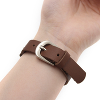 Bracelet en cuir de vachette style vintage, simple, pour femme et homme, bracelet à anneau, cadeau tendance