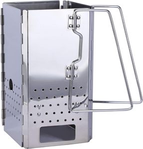 Stufa a Legna Portatile Pieghevole <span class=keywords><strong>in</strong></span> <span class=keywords><strong>Acciaio</strong></span> <span class=keywords><strong>Inox</strong></span> da 2kg, Multifunzionale e Antivento per <span class=keywords><strong>Barbecue</strong></span> e Uso <span class=keywords><strong>in</strong></span> Cucina all'Aperto - Product Image 3