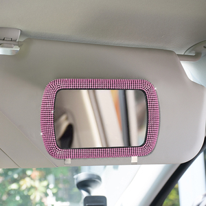 Diamond-Encrusted HD Plastic Car Vanity <b>Mirror</b> In-Car Visor <b>Clip</b>-On Makeup <b>Mirror</b> Passenger-Side Touch-Up Vehicle Interior - Product Image 1