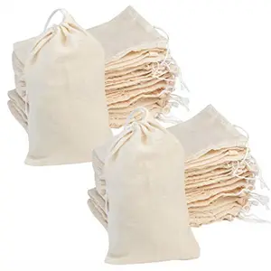 Cotton Muslin Bags 3x4 Inch Drawstring