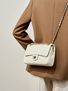 <span class=keywords><strong>Sac</strong></span> à Main Tendance en Cuir de Chèvre et Peau de Mouton Véritable, <span class=keywords><strong>Cabas</strong></span> Croisé avec Couture et Fermoir Métallique, pour Femmes - Product Image 5