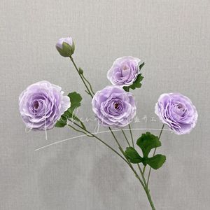 5-Headed Artificial Lotus <b>Flowers</b> <b>Single</b> Branch High Simulation Plastic Silk Wedding Home Decor - Product Image 2