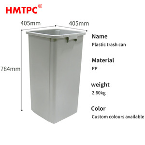 HMTCP Square Open Trash Can 90L Plastic Indoor Outdoor Waste <b>Bin</b> Grey - Product Image 5