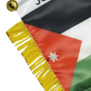 Bandera Personalizada de Satén de Jordania, Mini Bandera para Coche con Borlas Amarillas - Product Image 5