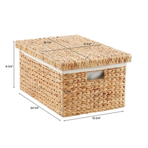 Handmade High Quality Woven Seagrass Water Hyacinth Storage Basket <b>Bin</b> Best Seller Custom Logo Bulk Wholesale Vietnam Supplier - Product Image 2