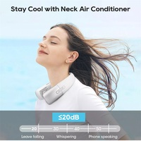 Petit ventilateur de cou portable sans lame, rechargeable par USB, refroidissement rapide, affichage numérique, pour la maison, la voiture, l'extérieur