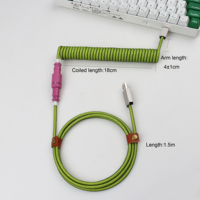 Câble USB GX16 vers Type C long, en nylon tressé, rétractable, avec garantie de 12 mois pour claviers mécaniques