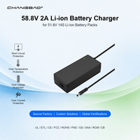 Chargeur de batterie au lithium 58,8 V 2 A, mode de charge CC CV pour packs de batteries au lithium 14S 51,8 V, chargeur de batterie Li-ion 58,8 V 2 A