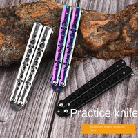 Couteau pliant en acier inoxydable personnalisé sans lame, couteau d'exercice papillon, outil de sport portable CSGO pour l'entraînement en plein air, cadeaux, logo