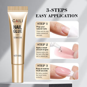 Colle pour <span class=keywords><strong>Faux</strong></span> Ongles OEM Vente en Gros Séchage Rapide 10g Semi-Solide Set avec Dissolvant 10ml Pointes <span class=keywords><strong>Faux</strong></span> Ongles Sans Lampe UV - Product Image 2