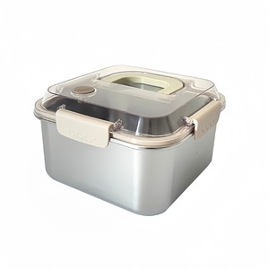 Large Capacity Portable Stainless Steel Multi-Functional Fresh-Keeping <b>Box</b> Steaming Baking <b>Lunch</b> <b>Box</b> Microwavable Plastic Lid - Product Image 1