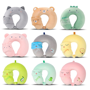 Almohada de Viaje en Forma de U, Personalizada, de Dibujos Animados, Suave, con Funda de Felpa, Espuma Viscoelástica y <span class=keywords><strong>Antifaz</strong></span> <span class=keywords><strong>para</strong></span> <span class=keywords><strong>Dormir</strong></span>, Venta al Por Mayor - Product Image 3