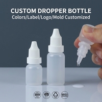 Flacon compte-gouttes pour les yeux en plastique imprimé de petite capacité (5 ml, 10 ml, 15 ml) avec bouchon anti-fuite et inviolable