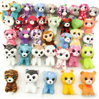 Peluches personnalisées mixtes (chats et animaux de la jungle), peluches pour machine à griffes, adorables animaux en peluche aux grands yeux